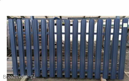 Ogrodzenie z sztachet metalowych wraz z bramą dwuskrzydłową i furtką