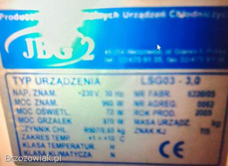 Witryna Lada Chłodnicza JBG-2 LSG03-3.  0