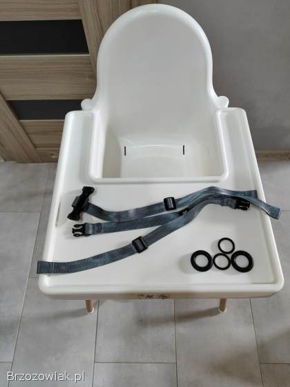 Krzesełko do karmienia Antilop biały z podnóżkiem