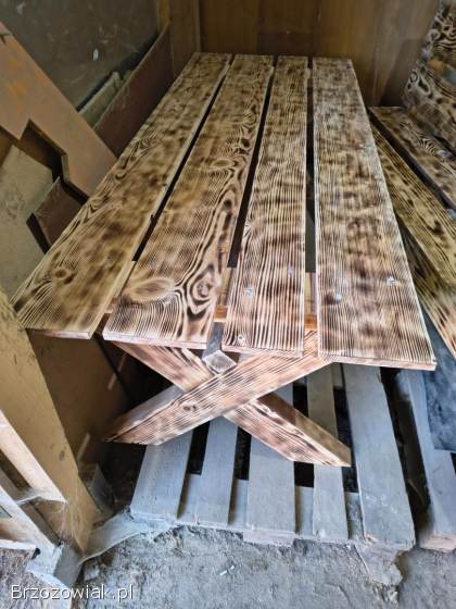 Komplet ogrodowy drewno opalane jodła