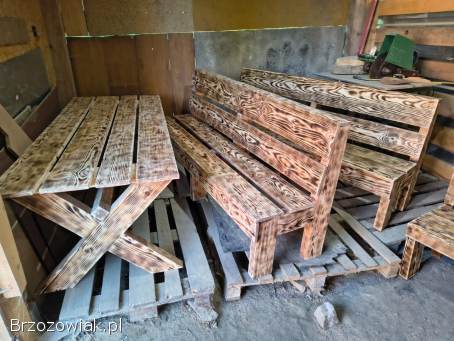 Komplet ogrodowy drewno opalane jodła