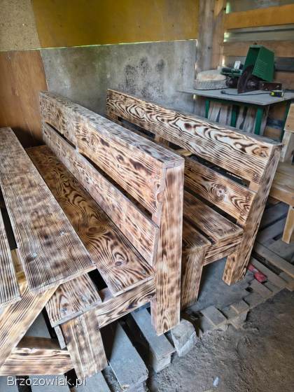 Komplet ogrodowy drewno opalane jodła
