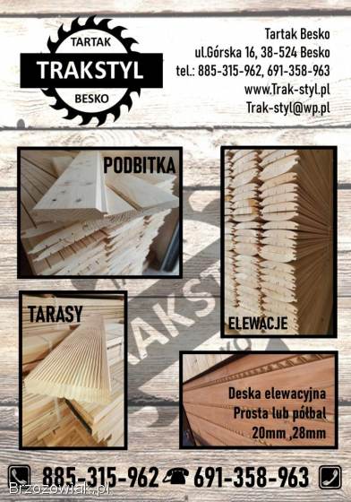 Deska tarasowa Modrzew swierk ryflowana na taras altana Producent