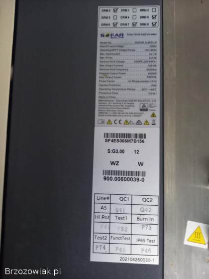 Panele fotwoltaiczne,  falownik sofar 6,  6kw,  3-faziakumulatory akumulatory agm