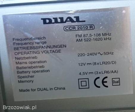 Radiomagnetofon z CD DUAL CCR-2010R