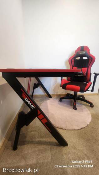 Biurko gamingowe + fotel gamingowy